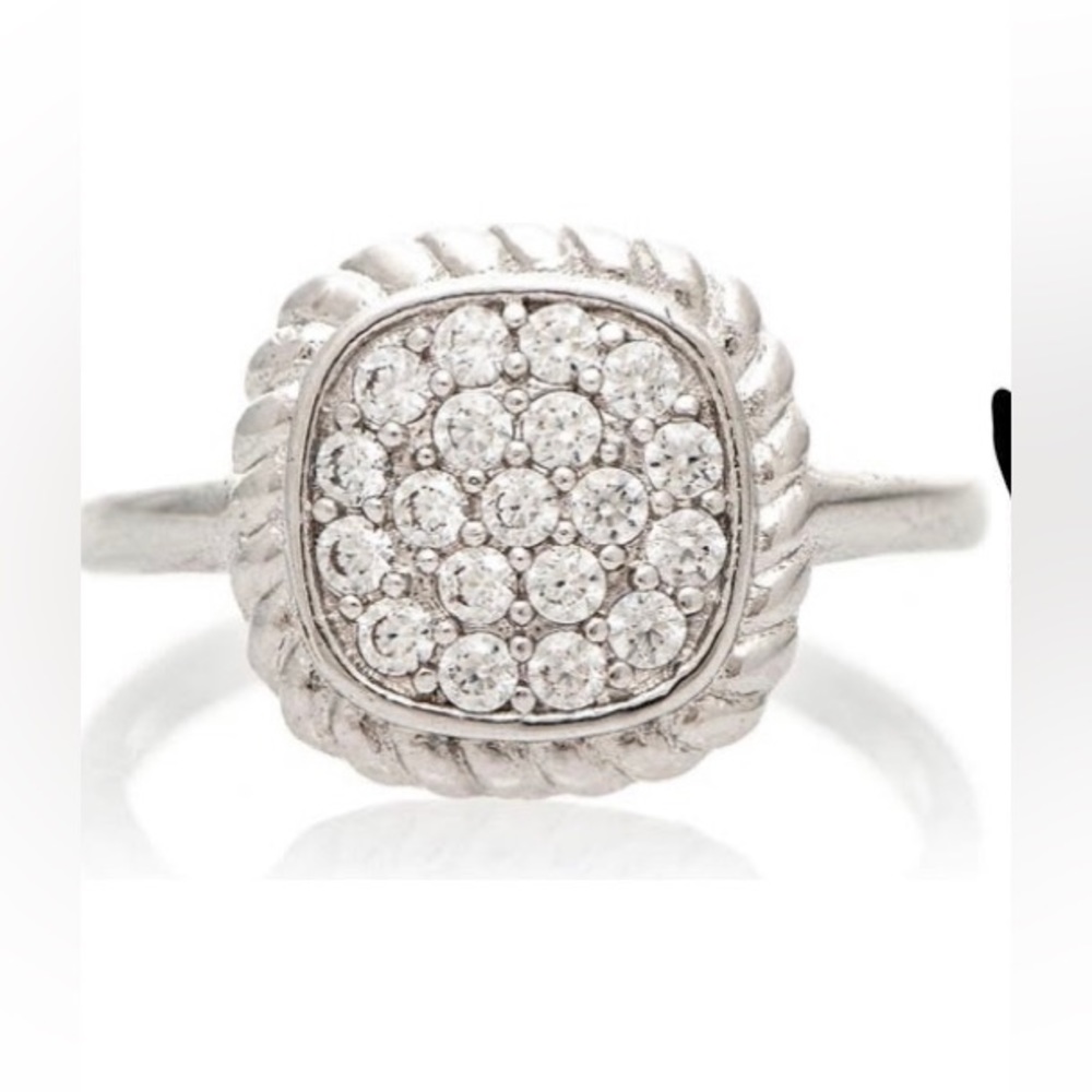 Rivka Freidman Twisted Bezel Pave CZ Ring